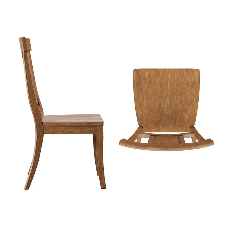 Set of 2 Ronda Wooden Dining Chairs with Panel Back 17