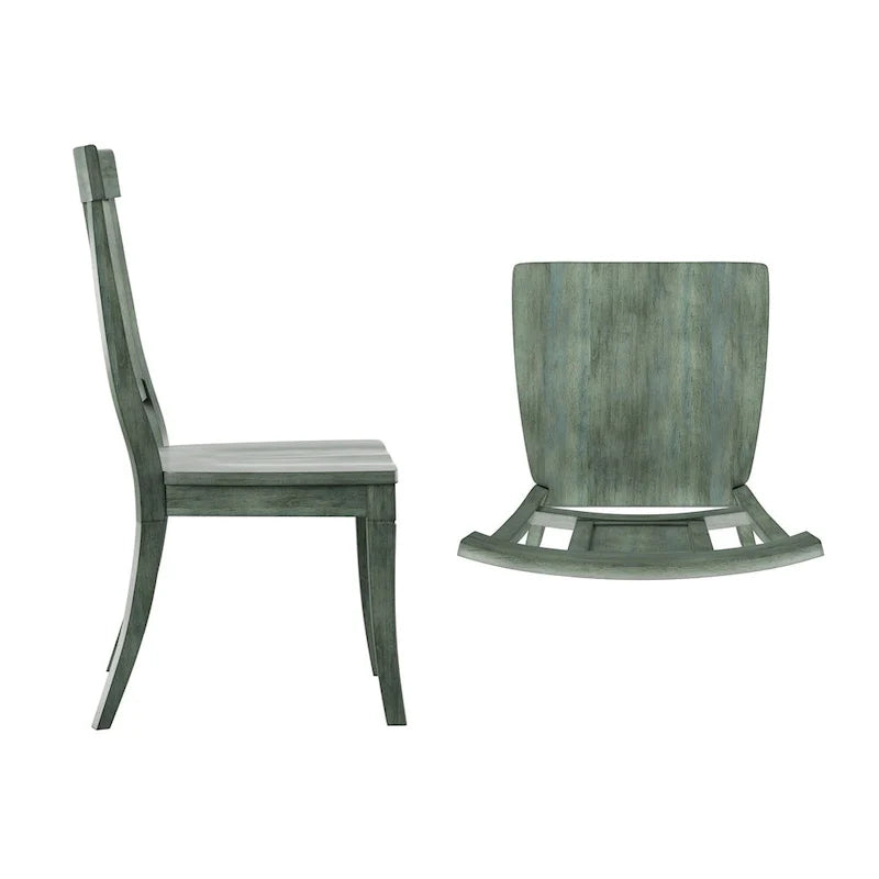 Set of 2 Ronda Wooden Dining Chairs with Panel Back 19
