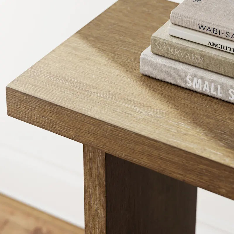 Nathan James Virgo Farmhouse 2-Tier Console Table with Wire-Brushed Wood Finish 8