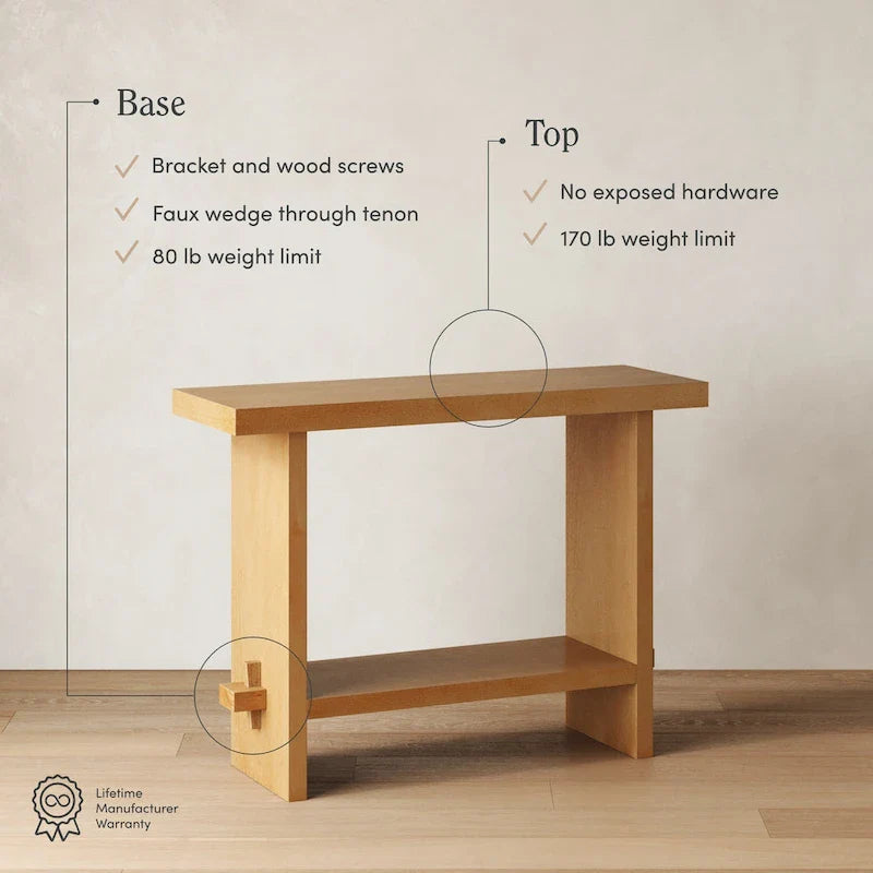 Nathan James Virgo Farmhouse 2-Tier Console Table with Wire-Brushed Wood Finish 11