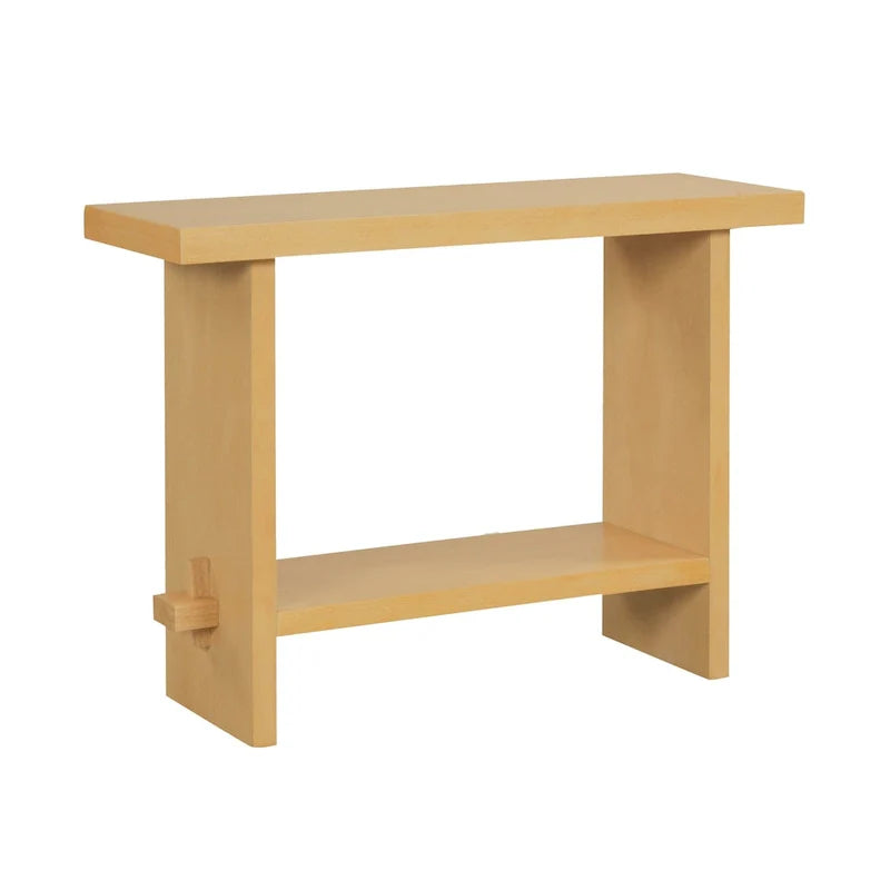 Nathan James Virgo Farmhouse 2-Tier Console Table with Wire-Brushed Wood Finish 14