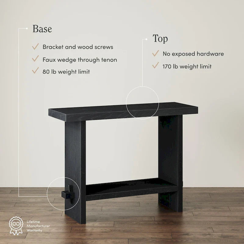 Nathan James Virgo Farmhouse 2-Tier Console Table with Wire-Brushed Wood Finish 29