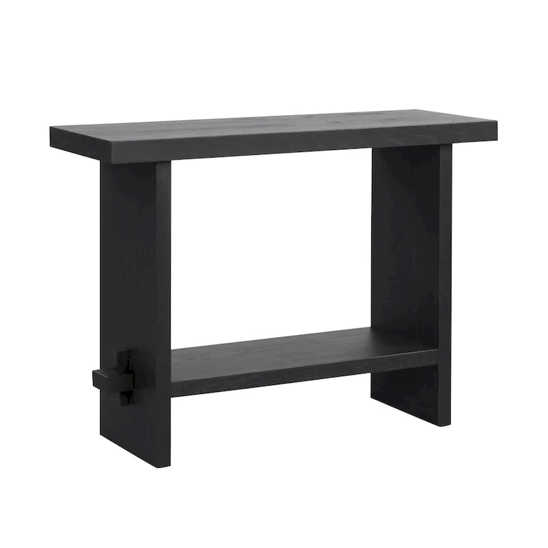 Nathan James Virgo Farmhouse 2-Tier Console Table with Wire-Brushed Wood Finish 32