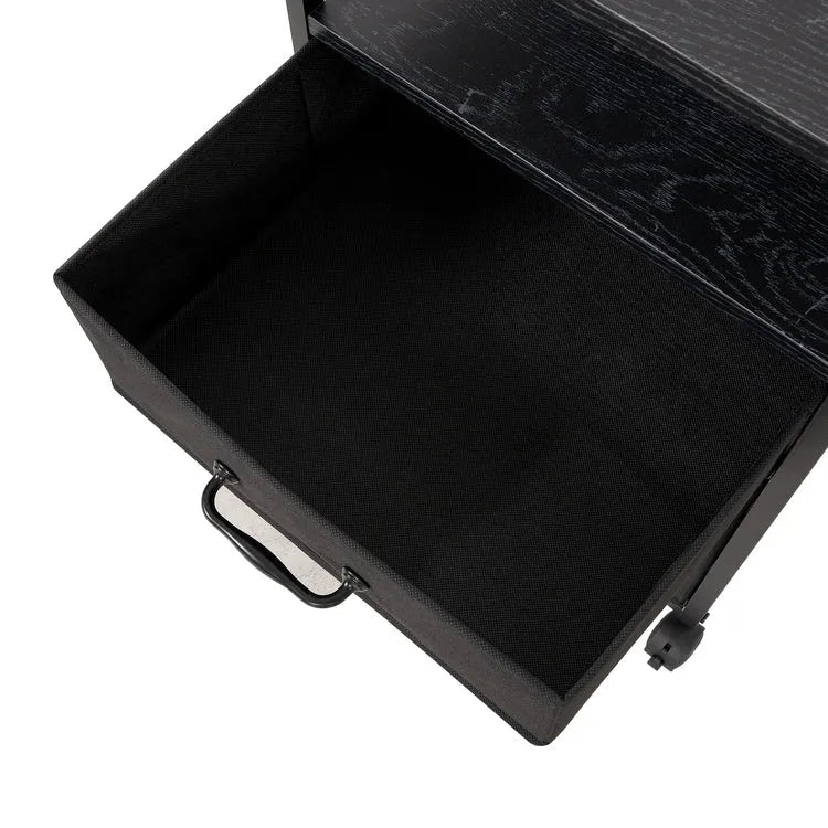 Rolling 2-Drawer Mobile File Cabinet with Open Storage Shelf - Vertical Filing Stand for Printers 8