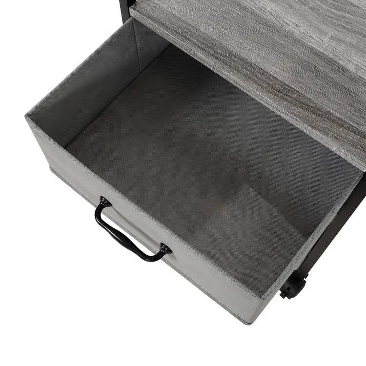 Rolling 2-Drawer Mobile File Cabinet with Open Storage Shelf - Vertical Filing Stand for Printers 19