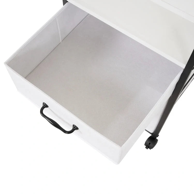 Rolling 2-Drawer Mobile File Cabinet with Open Storage Shelf - Vertical Filing Stand for Printers 29