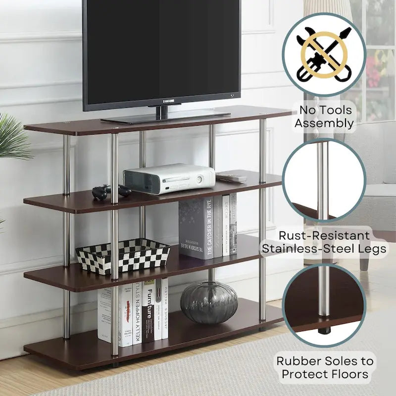 Convenience Concepts Designs2Go XL 55-Inch Highboy 4-Tier Television Stand 33