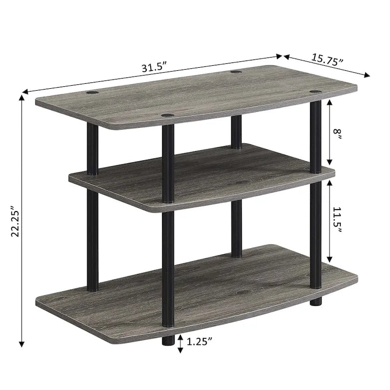 Convenience Concepts Designs2Go Tool-Free 3-Tier TV Stand 22