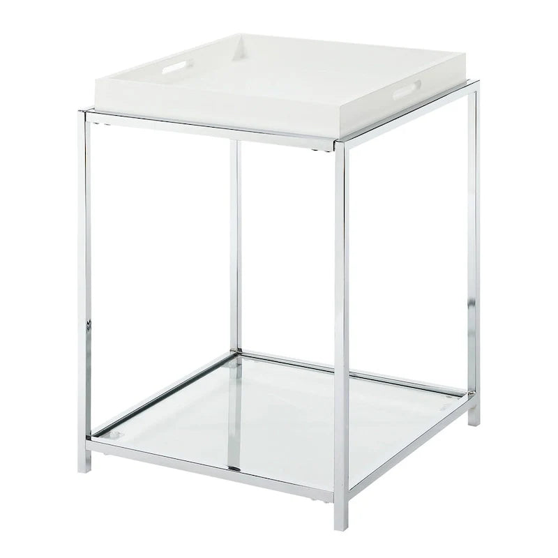 Palm Beach End Table with Shelf and Detachable Trays by Convenience Concepts 4