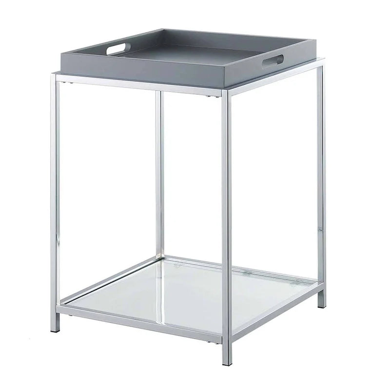 Palm Beach End Table with Shelf and Detachable Trays by Convenience Concepts 7