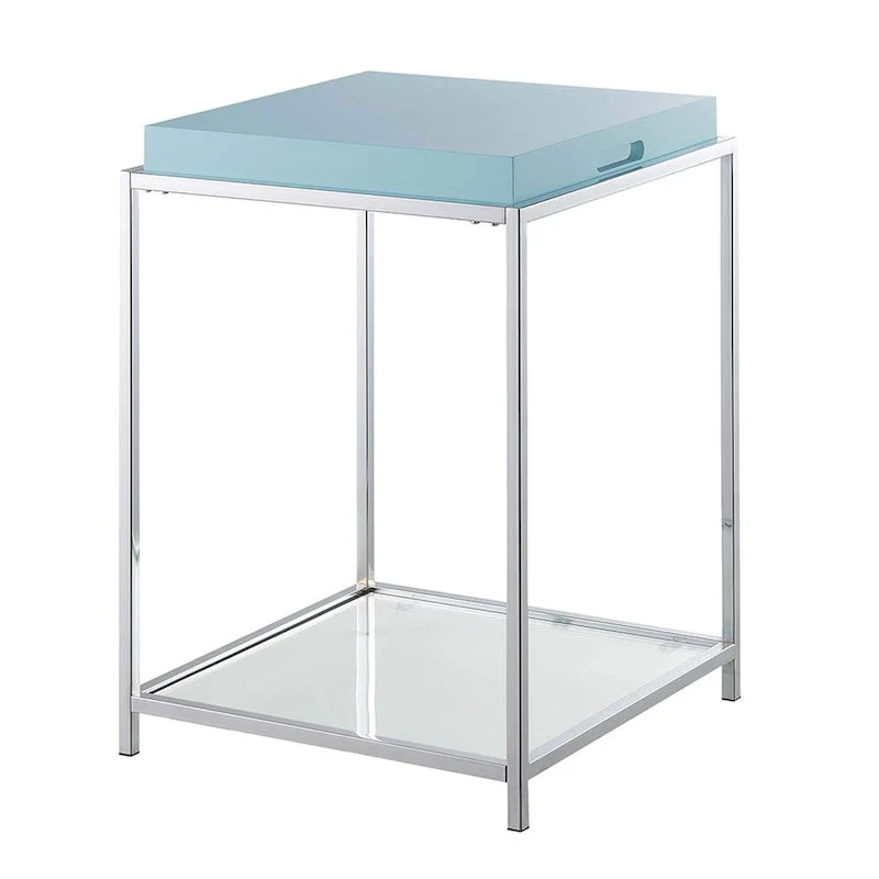 Palm Beach End Table with Shelf and Detachable Trays by Convenience Concepts 10