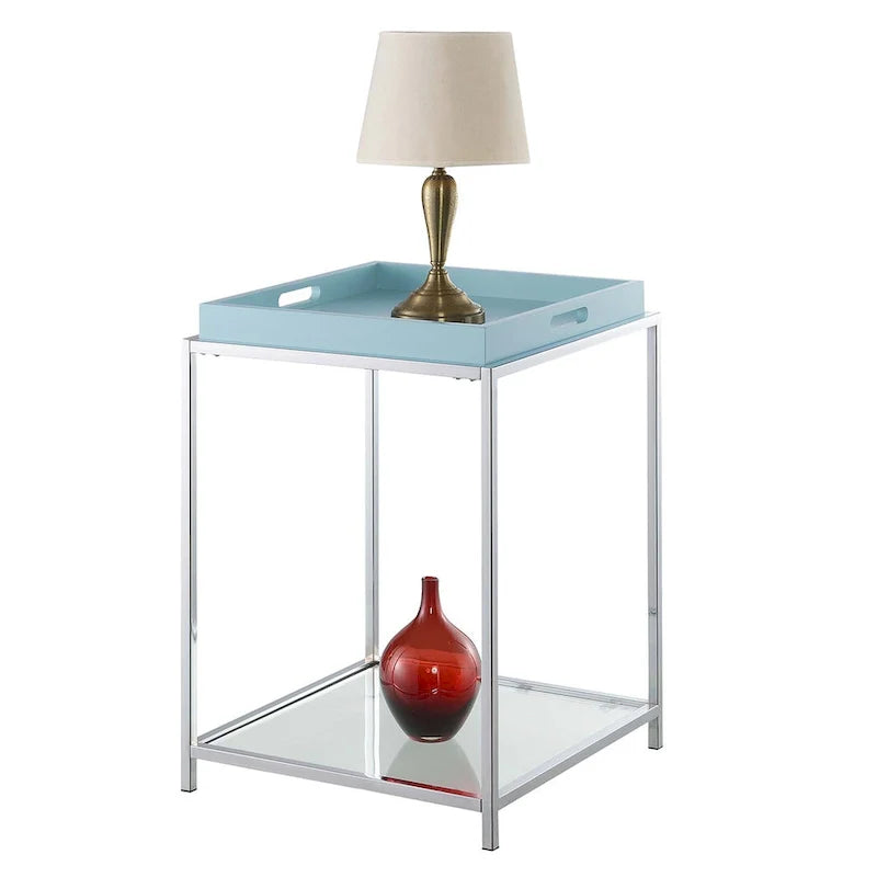 Palm Beach End Table with Shelf and Detachable Trays by Convenience Concepts 11