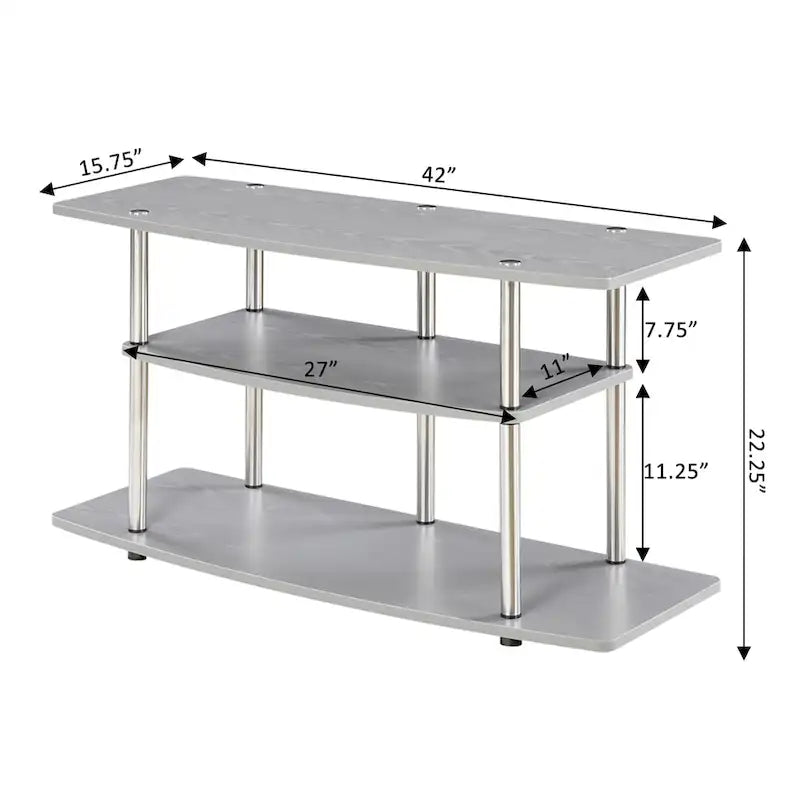 Convenience Concepts Designs2Go Tool-Free 3-Tier Wide TV Stand 9