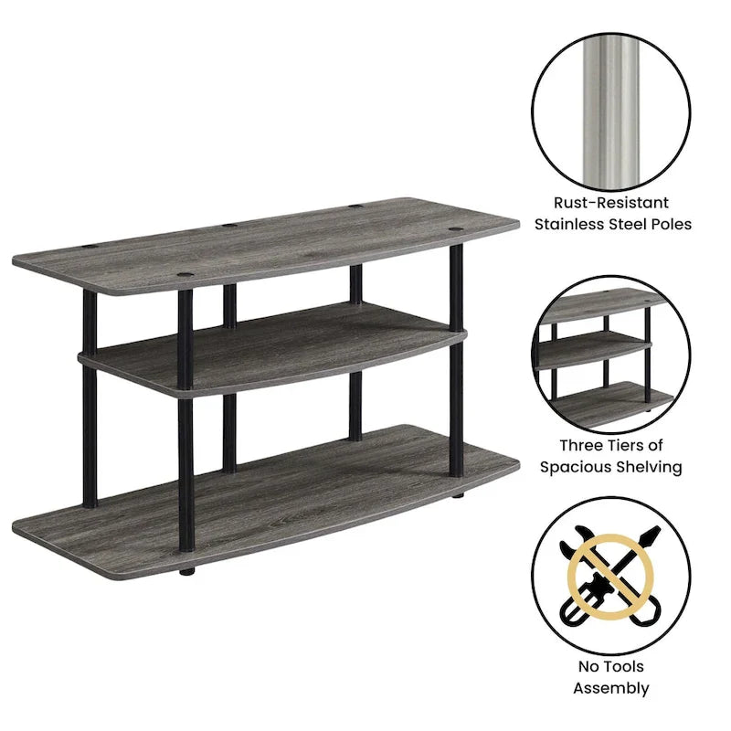 Convenience Concepts Designs2Go Tool-Free 3-Tier Wide TV Stand 13