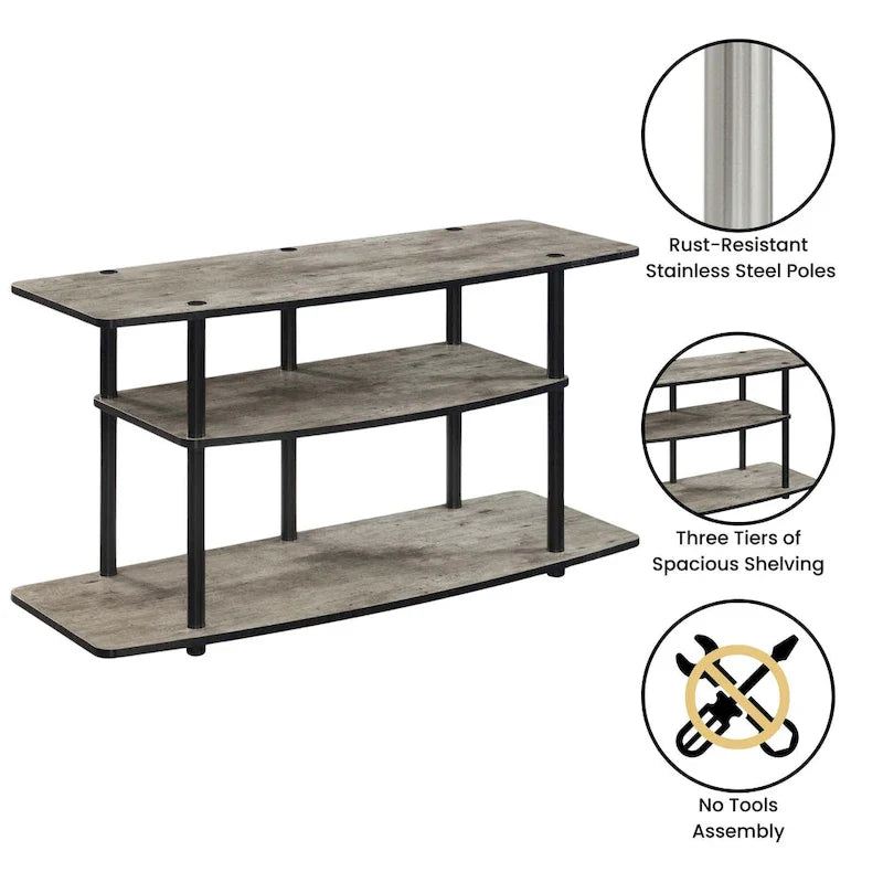 Convenience Concepts Designs2Go Tool-Free 3-Tier Wide TV Stand 28
