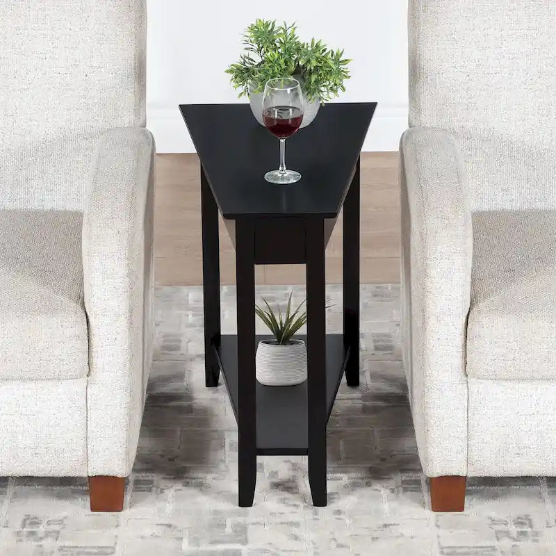 American Heritage Wedge End Table with Shelf by Convenience Concepts 37
