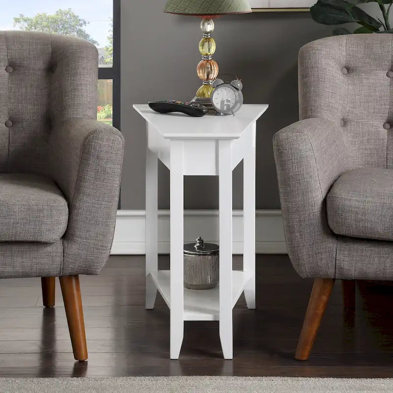 American Heritage Wedge End Table with Shelf by Convenience Concepts 39