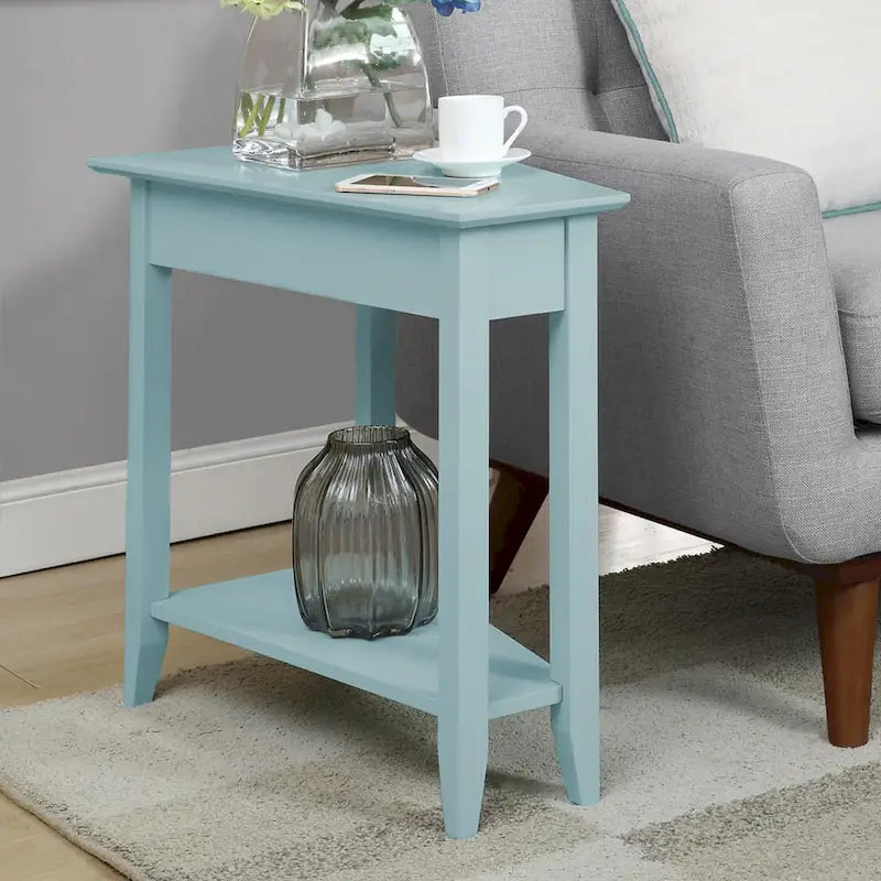American Heritage Wedge End Table with Shelf by Convenience Concepts 40