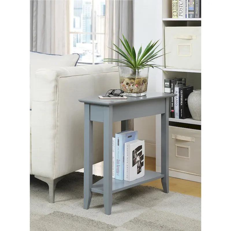 American Heritage Wedge End Table with Shelf by Convenience Concepts 41