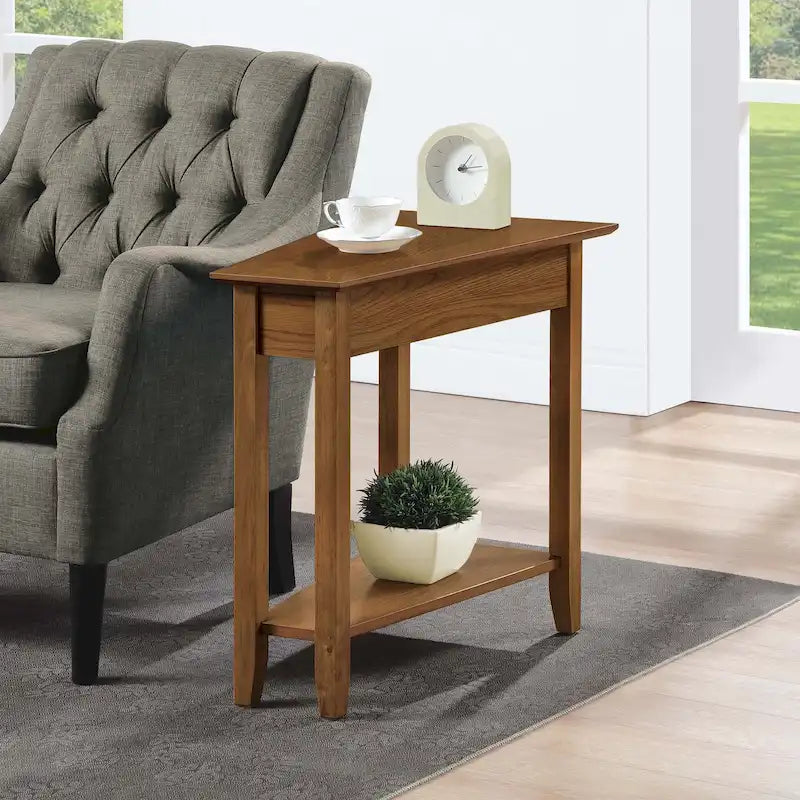 American Heritage Wedge End Table with Shelf by Convenience Concepts 43
