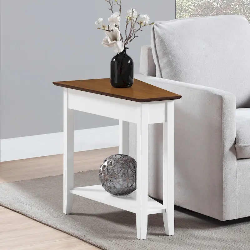 American Heritage Wedge End Table with Shelf by Convenience Concepts 44
