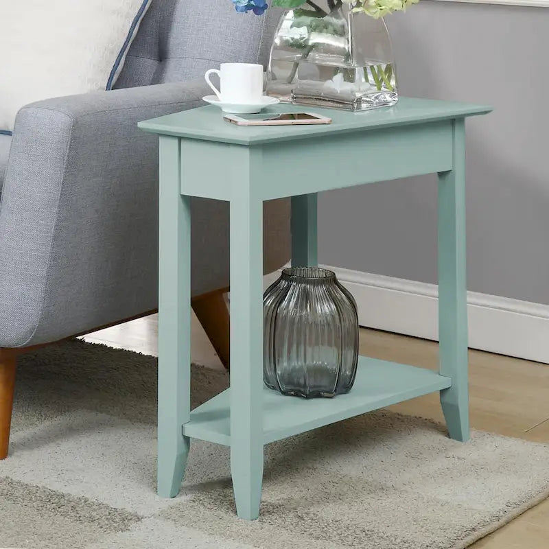 American Heritage Wedge End Table with Shelf by Convenience Concepts 45