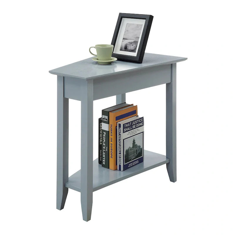 American Heritage Wedge End Table with Shelf by Convenience Concepts 3