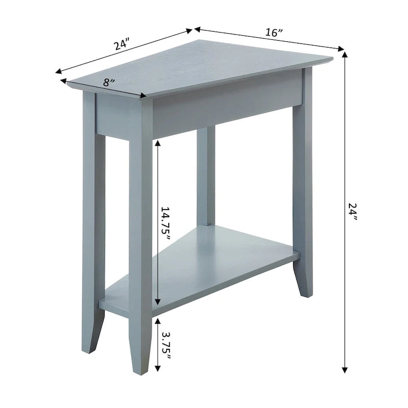 American Heritage Wedge End Table with Shelf by Convenience Concepts 6