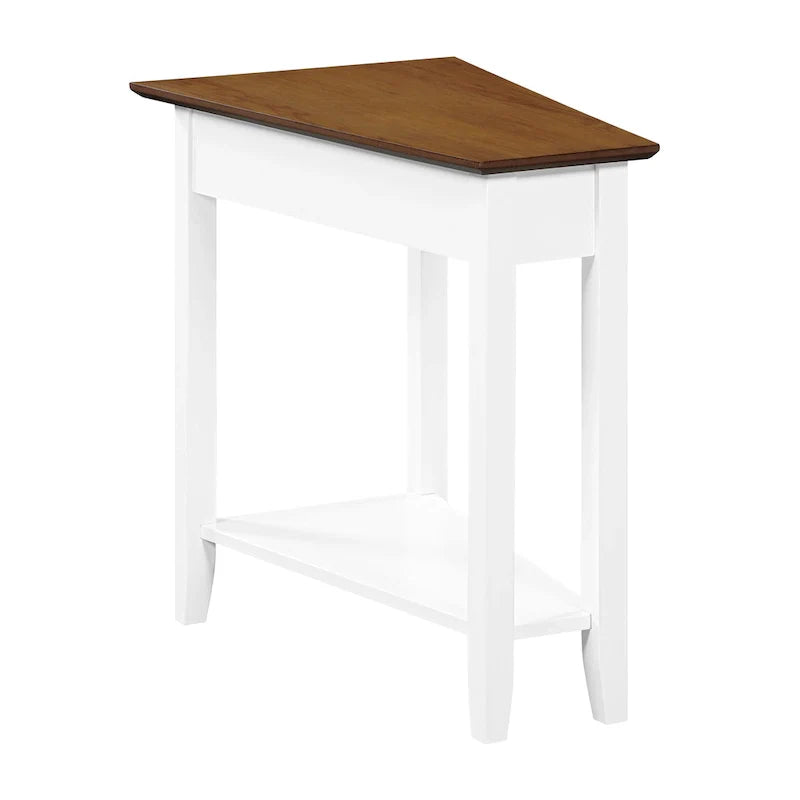 American Heritage Wedge End Table with Shelf by Convenience Concepts 8