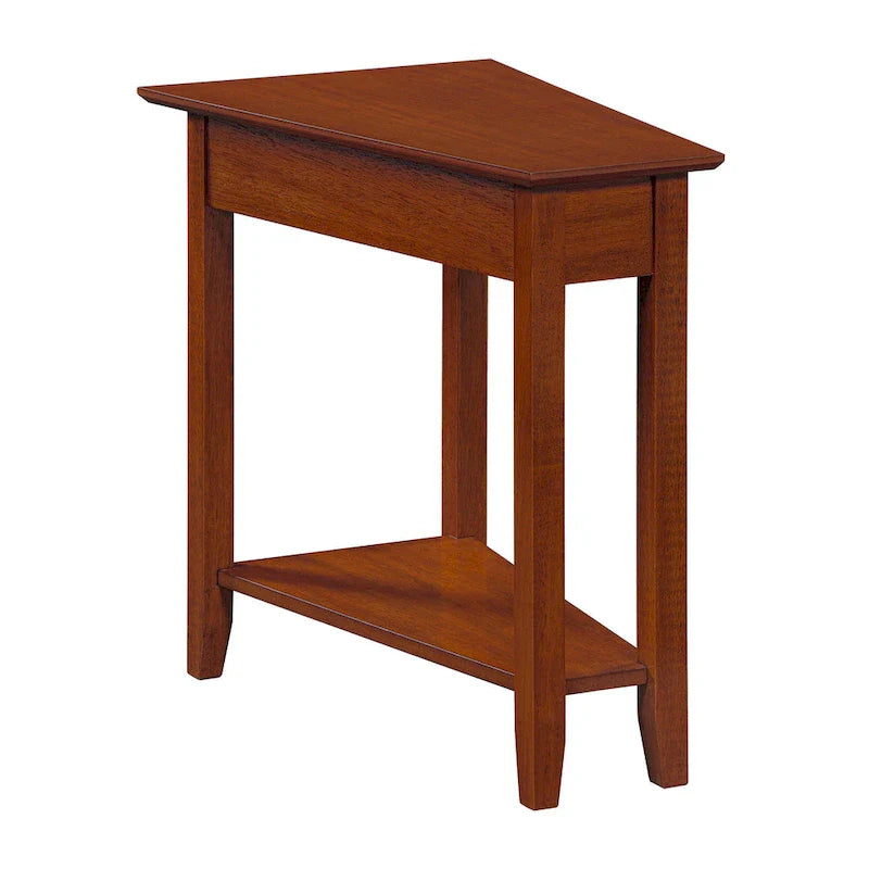 American Heritage Wedge End Table with Shelf by Convenience Concepts 12