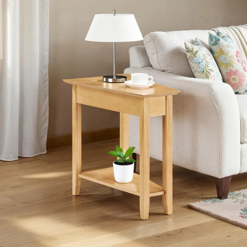 American Heritage Wedge End Table with Shelf by Convenience Concepts 14