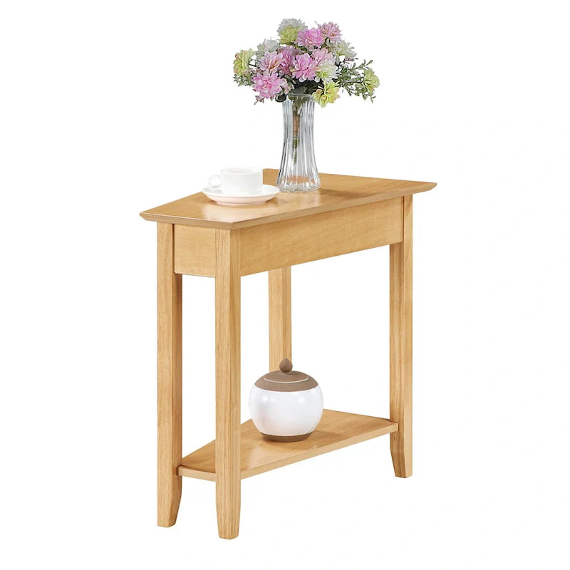 American Heritage Wedge End Table with Shelf by Convenience Concepts 15