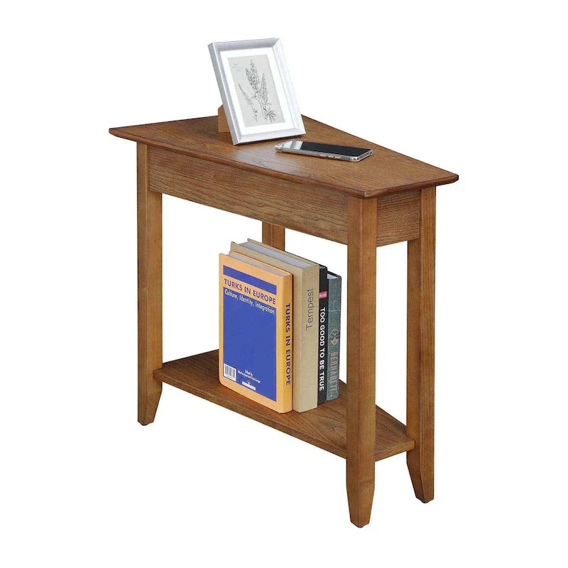 American Heritage Wedge End Table with Shelf by Convenience Concepts 19