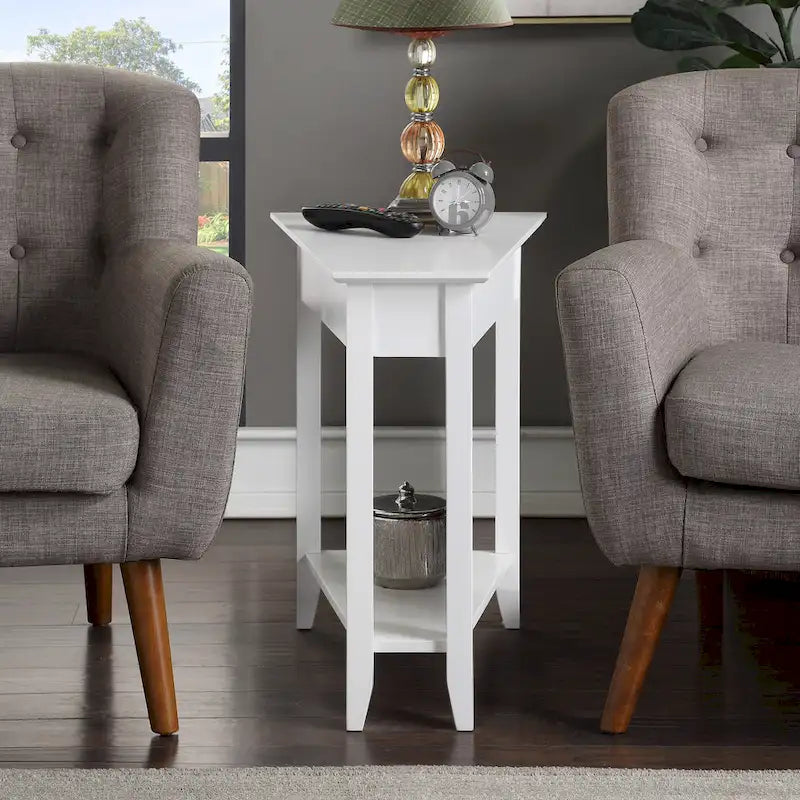 American Heritage Wedge End Table with Shelf by Convenience Concepts 32