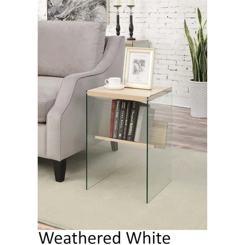 SoHo Glass End Table with Shelf by Convenience Concepts 1