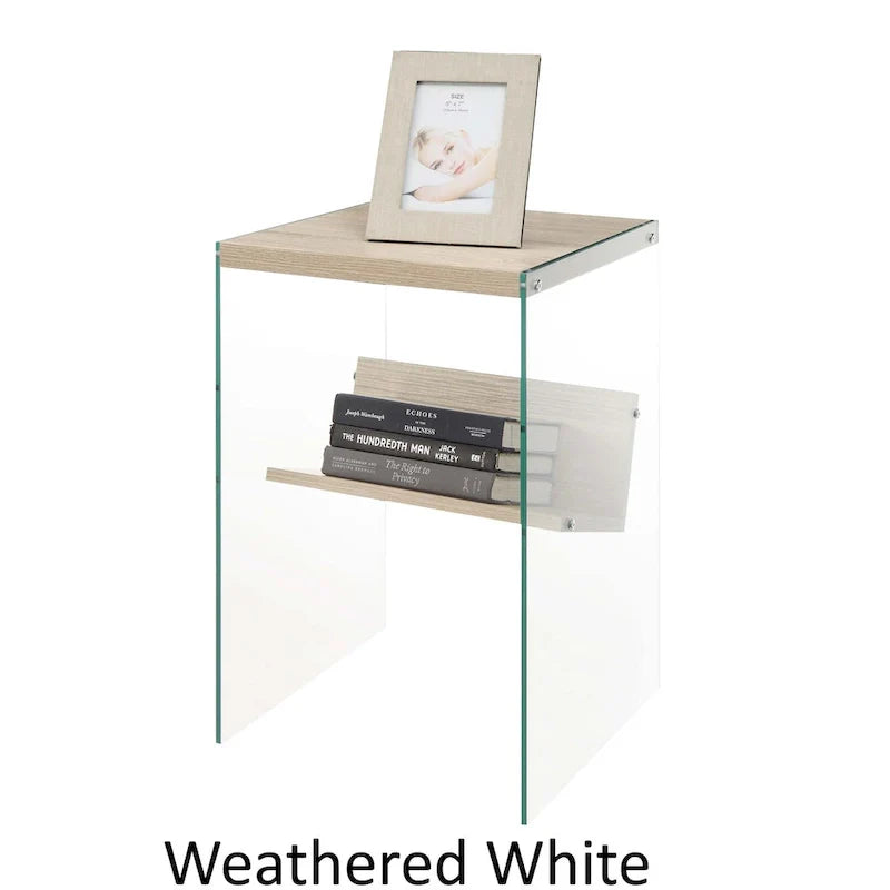 SoHo Glass End Table with Shelf by Convenience Concepts 2