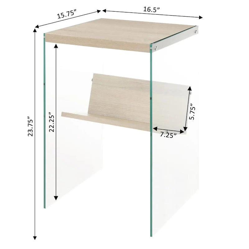 SoHo Glass End Table with Shelf by Convenience Concepts 4