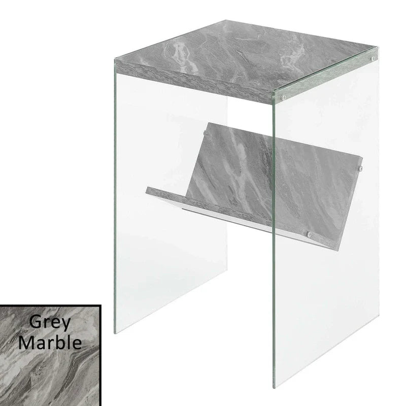 SoHo Glass End Table with Shelf by Convenience Concepts 8