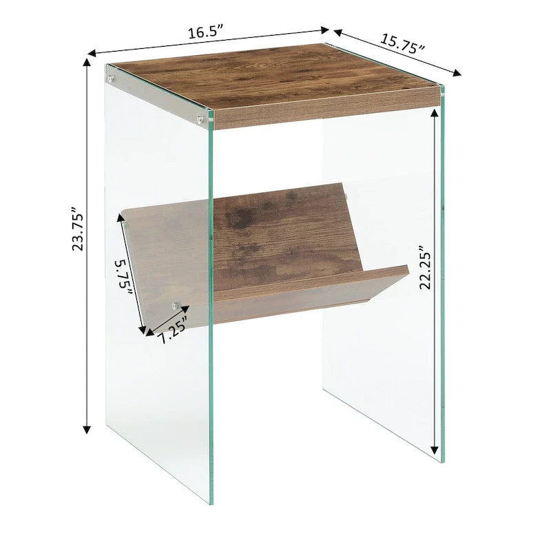 SoHo Glass End Table with Shelf by Convenience Concepts 11