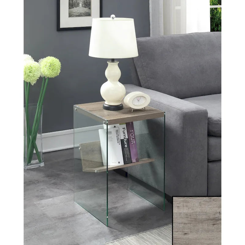 SoHo Glass End Table with Shelf by Convenience Concepts 13
