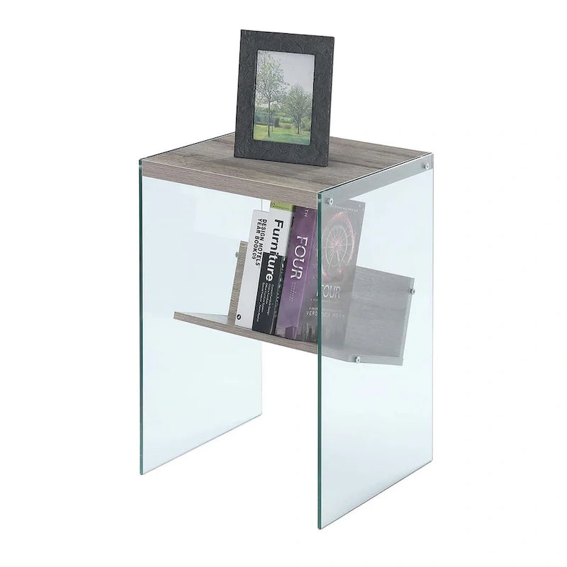 SoHo Glass End Table with Shelf by Convenience Concepts 15