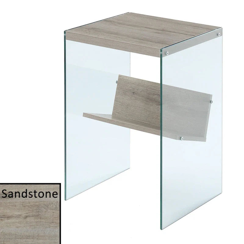 SoHo Glass End Table with Shelf by Convenience Concepts 16