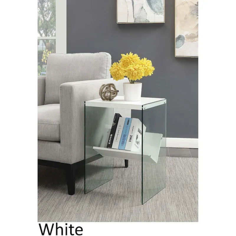 SoHo Glass End Table with Shelf by Convenience Concepts 17