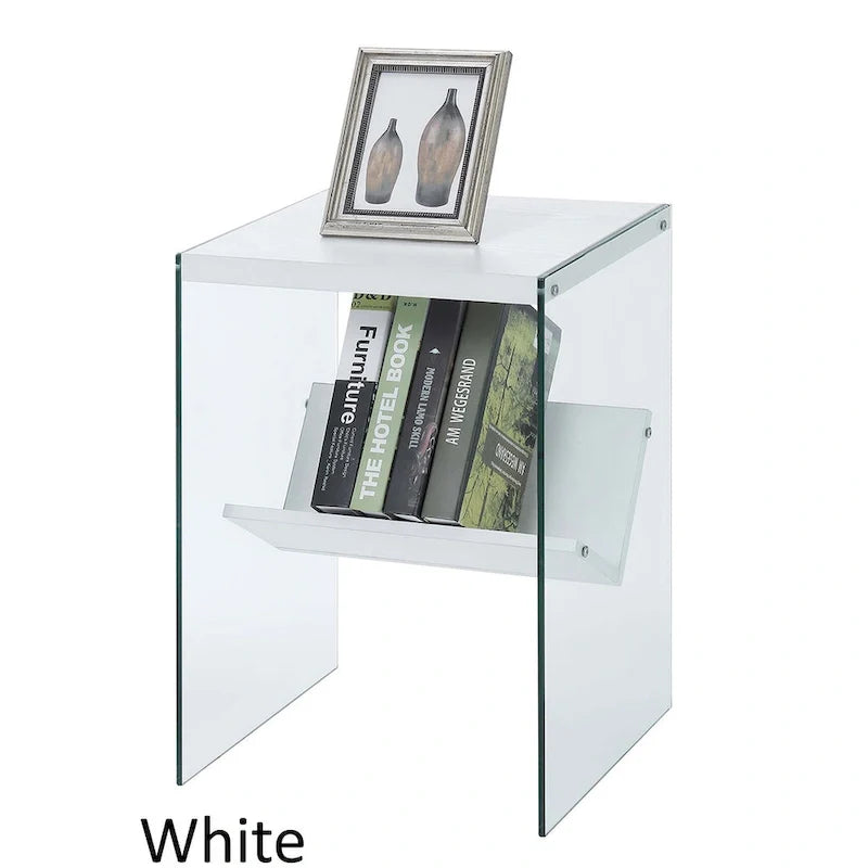 SoHo Glass End Table with Shelf by Convenience Concepts 18