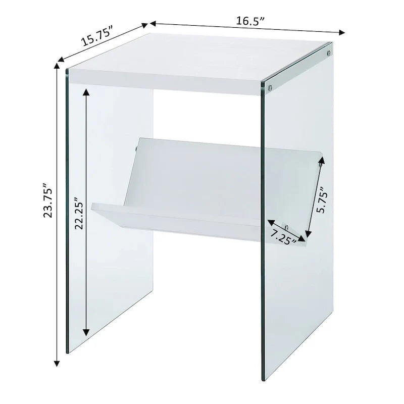 SoHo Glass End Table with Shelf by Convenience Concepts 19