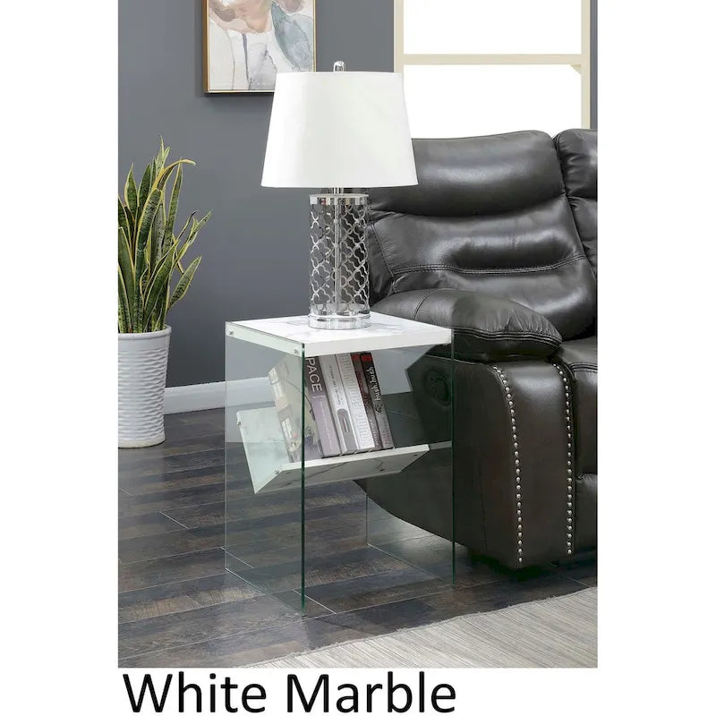 SoHo Glass End Table with Shelf by Convenience Concepts 25