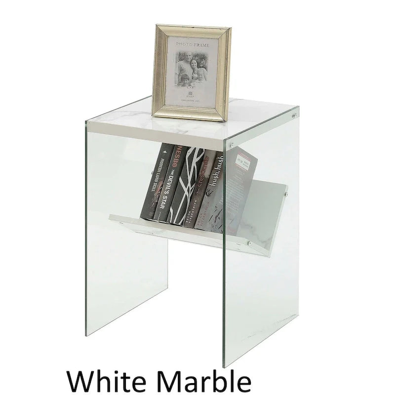 SoHo Glass End Table with Shelf by Convenience Concepts 26