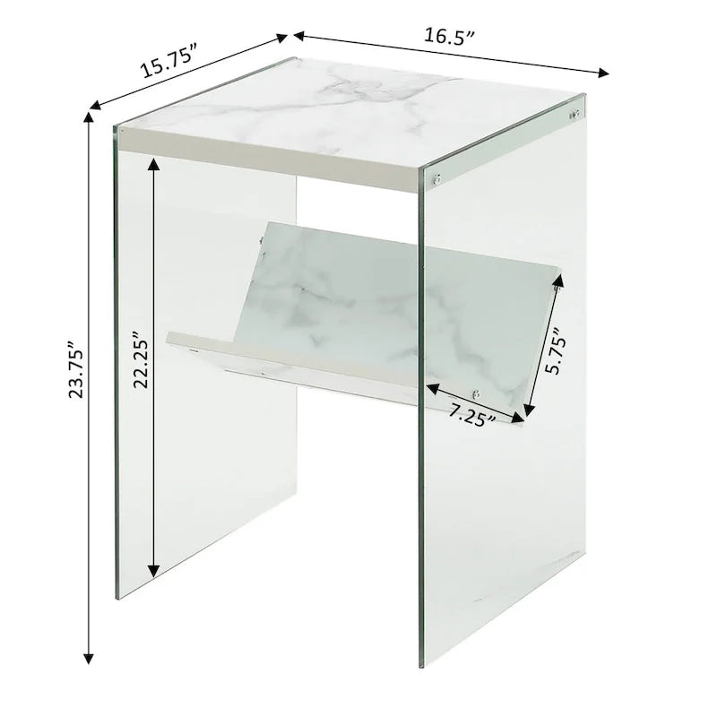SoHo Glass End Table with Shelf by Convenience Concepts 27