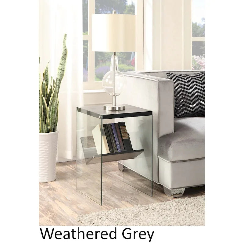 SoHo Glass End Table with Shelf by Convenience Concepts 29