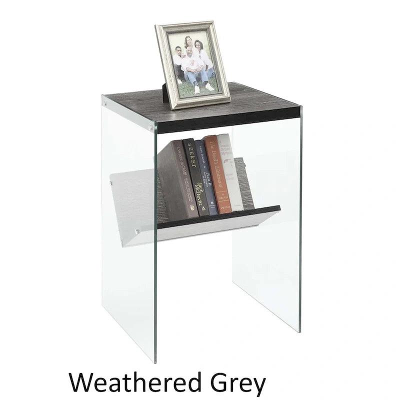 SoHo Glass End Table with Shelf by Convenience Concepts 30